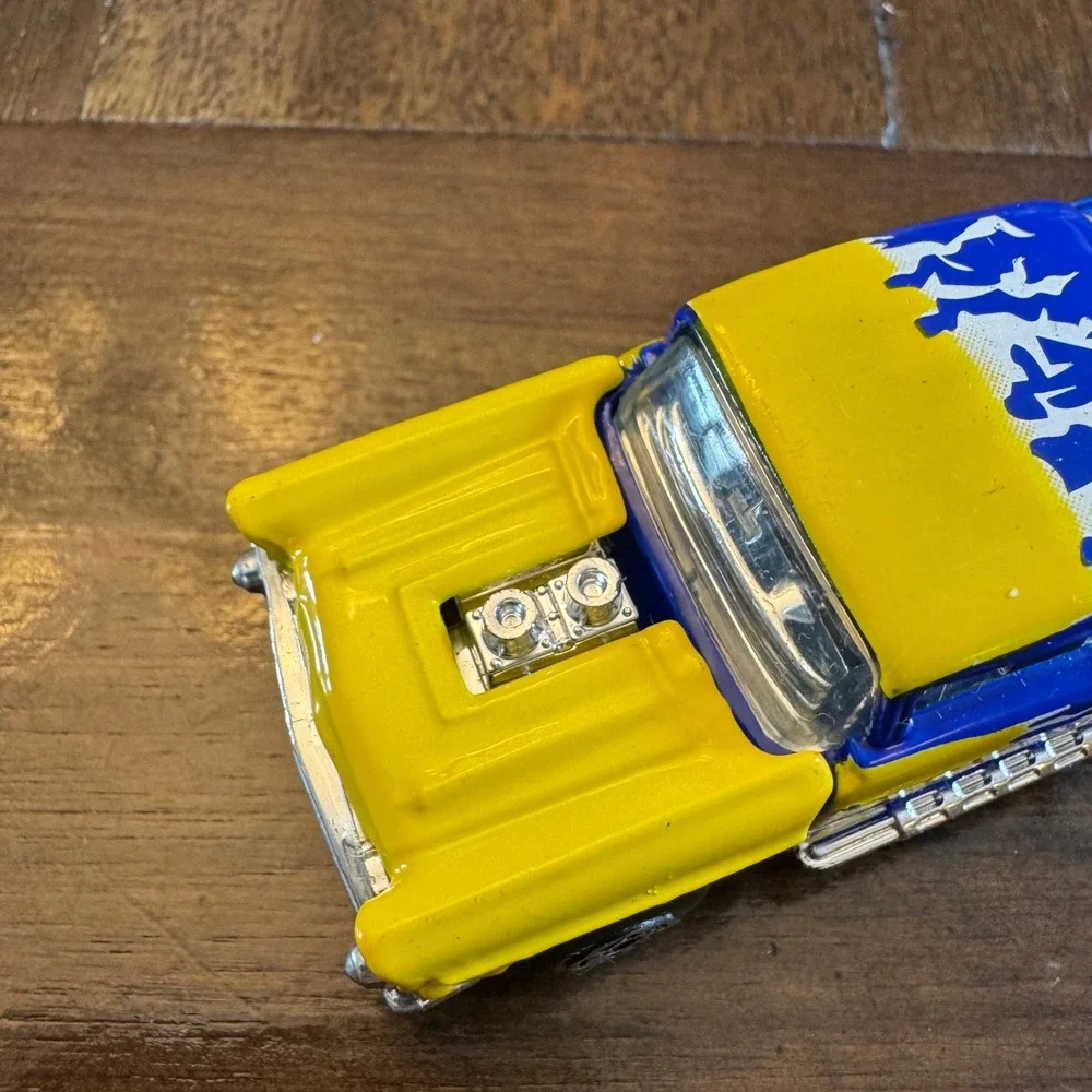 Matchbox 57 Chevy Superfast No 4 Blue Yellow Flame Hot Rod Opening Hood 1979